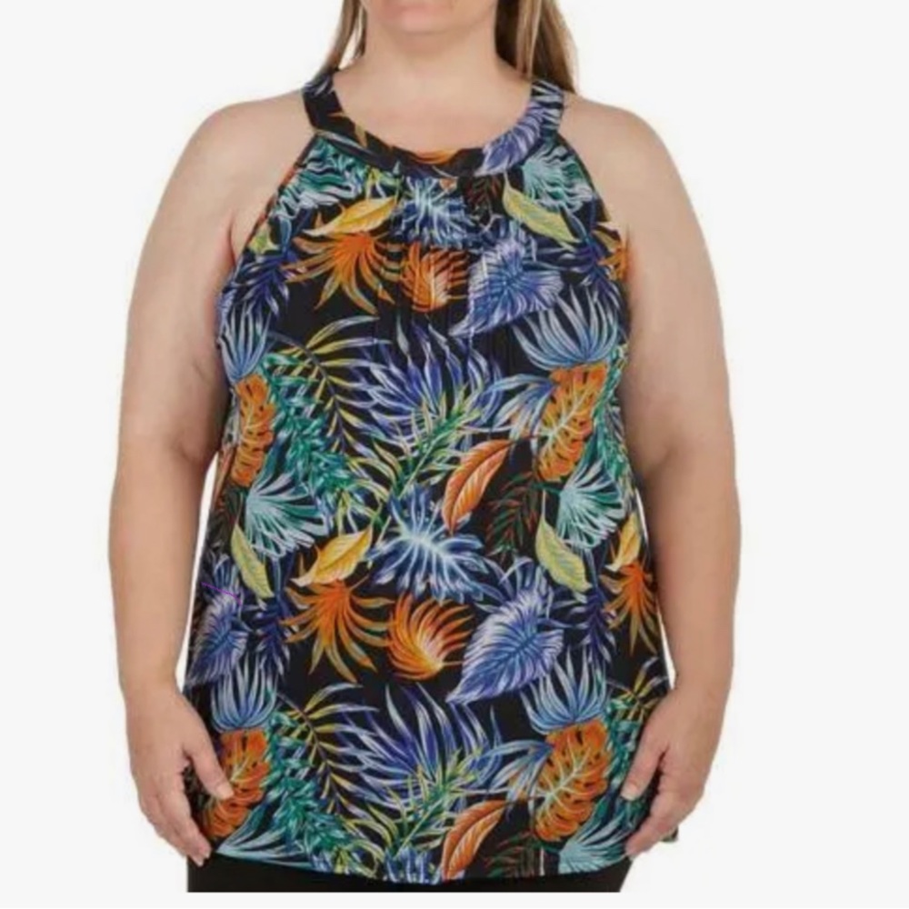 NWT 3X Tropical Sleeveless Top